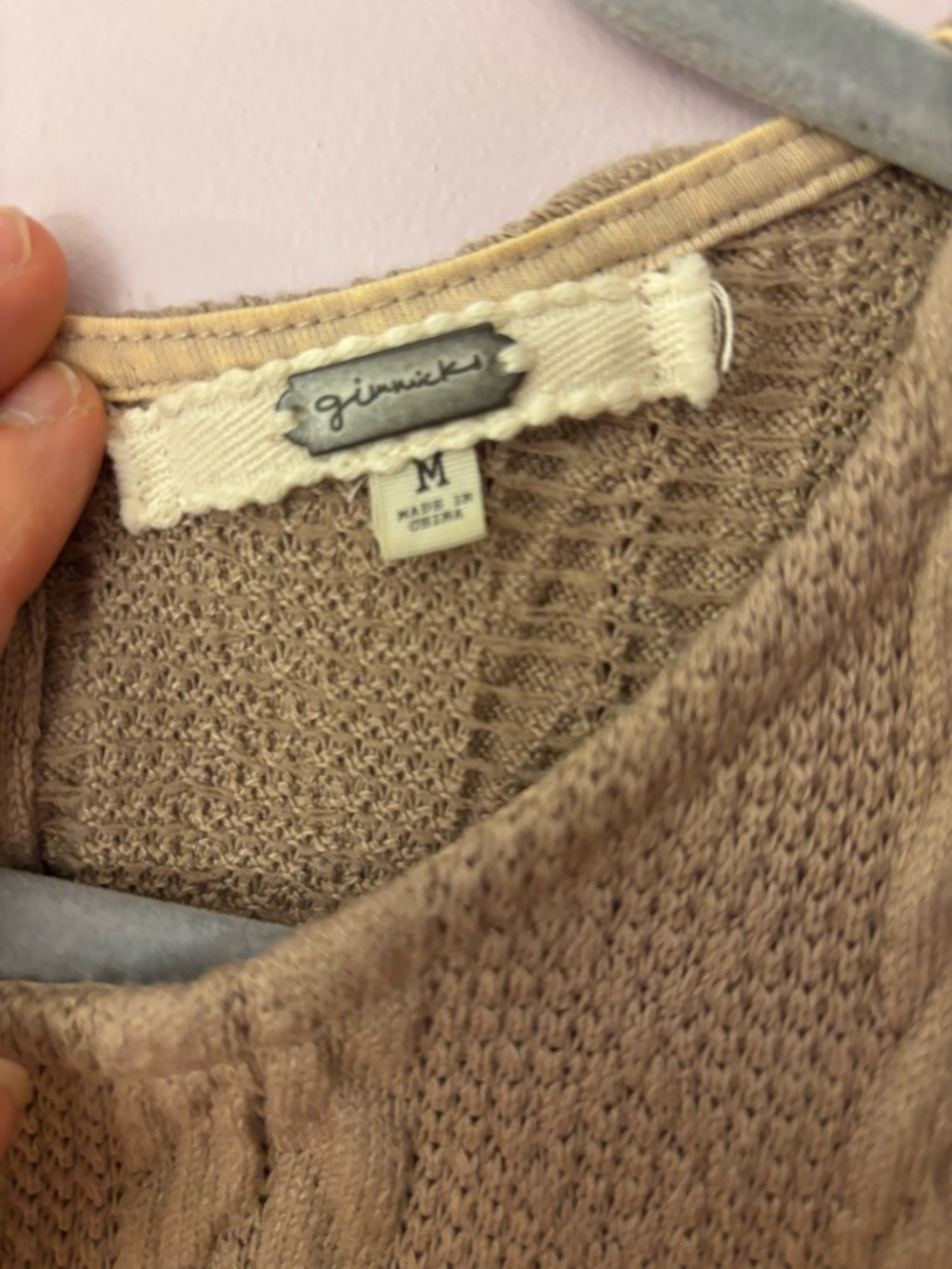 BKE Rib Knit Top, Natural color, cable knit, cowgirl vibes, Y2K, boho, grunge - Picture 2 of 10